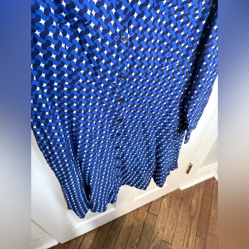 Boden Pocket Detail Shirt Dress | Mazarine Blue Terrace Swirl | Size 12R | NWT - Picture 9 of 13